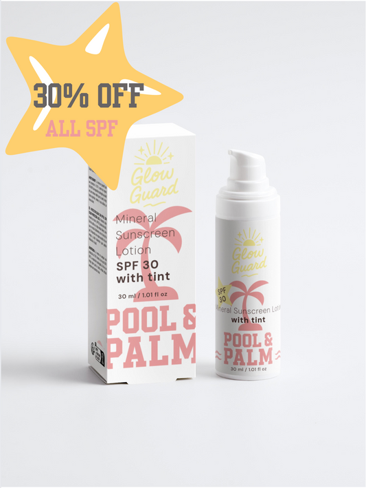 GLOW GUARD LOTION: Sunscreen SPF30, with tint (30ml)